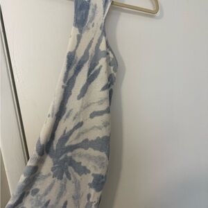 Blue and White Tie-Dye Knit Dress